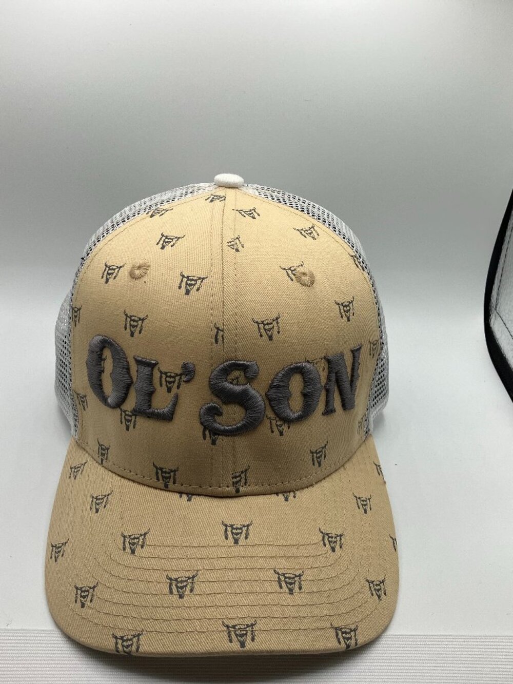 Dale Brisby Ol' Son Bull Head Print Mesh Back Trucker Hat